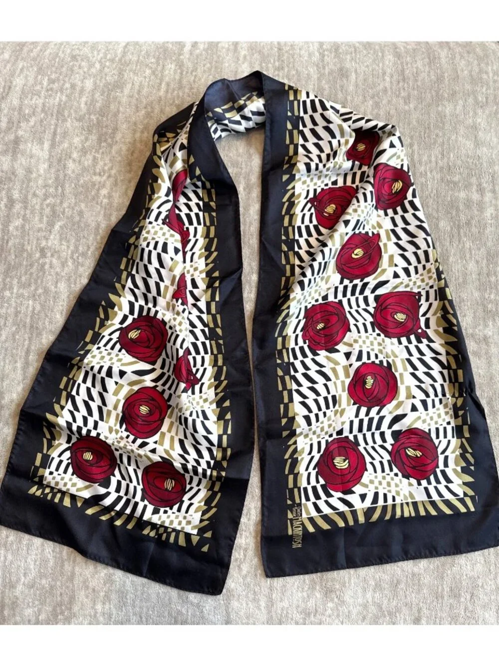 Charles Rennie Mackintosh 100% Silk Scarf Floral Art Spring Summer Fall